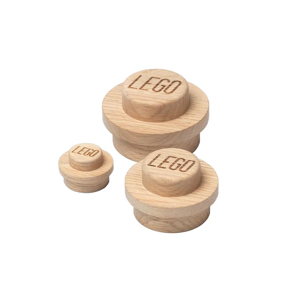 【預購中】樂高Lego 3入組木頭製 壁掛手把(2色)